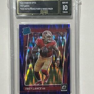 2021 Donruss Optic Purple Shock Prizm GMA 10 Trey Lance Graded Eookie Card 🔥🏈